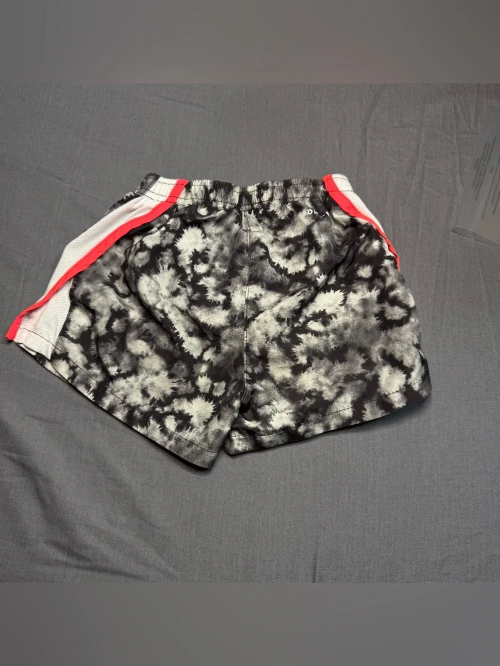 Nike Black & White Tie-Dye Girls' Shorts with Pink Accent